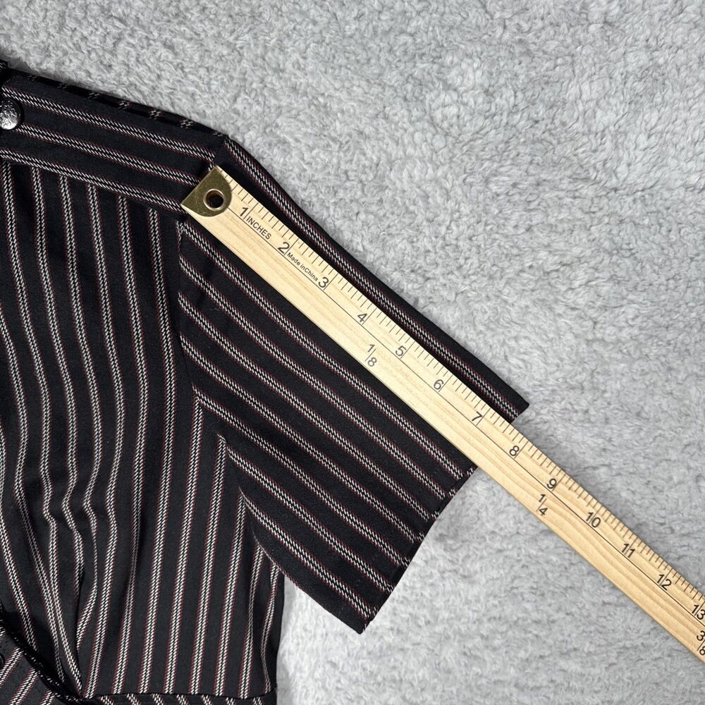 VINTAGE Y2K 90s Lip Service BLACK Pinstripe BONDAGE DRESS Size M Goth Punk Rare - Picture 10 of 16